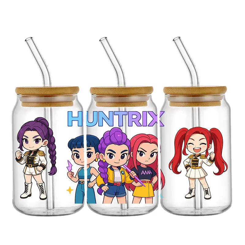 Demon Hunters Movie Kpop Lover Gift Anime Fan UV DTF Stickers Ready To Transfer Cup Wrap Custom DIY Craft For Libbey Can Glass