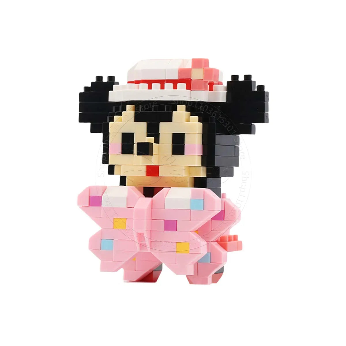 Stitch Disney Princess Elsa LinaBell Building Blocks Mickey Mouse Duck Mini Action Figures Blocks Assemble Toys Brick Kids Gifts