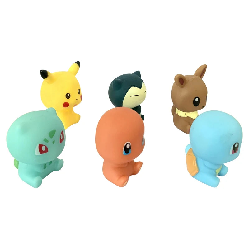 Pokemon Pikachu 6pcs Water Toys 5-6 CM Squeak & Float Bath T