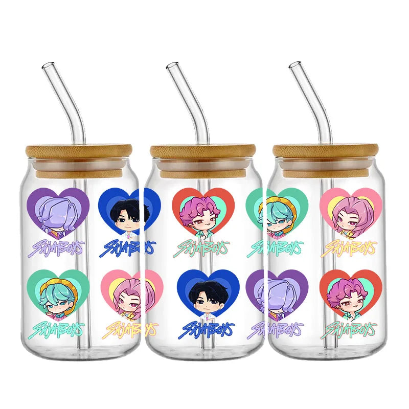 Demon Hunters Movie Kpop Lover Gift Anime Fan UV DTF Stickers Ready To Transfer Cup Wrap Custom DIY Craft For Libbey Can Glass