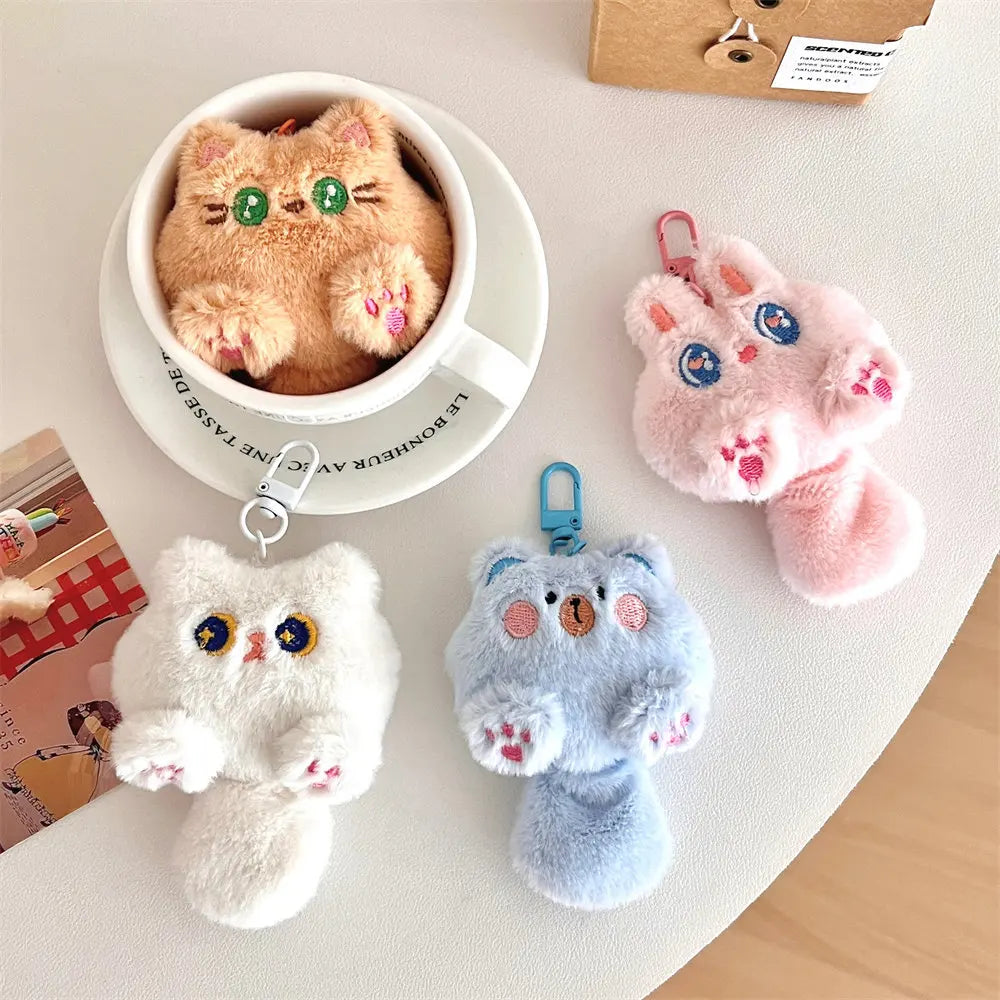 Cute Plush Cartoon Cat Doll Pendant Soft Cute Girl Backpack