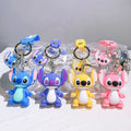 Lilo & Stitch Toys Keychian Anime Stitch Pendant Keychain Sweet Pink Angel Keychians Women Car Keyring Girl Birthday Gift
