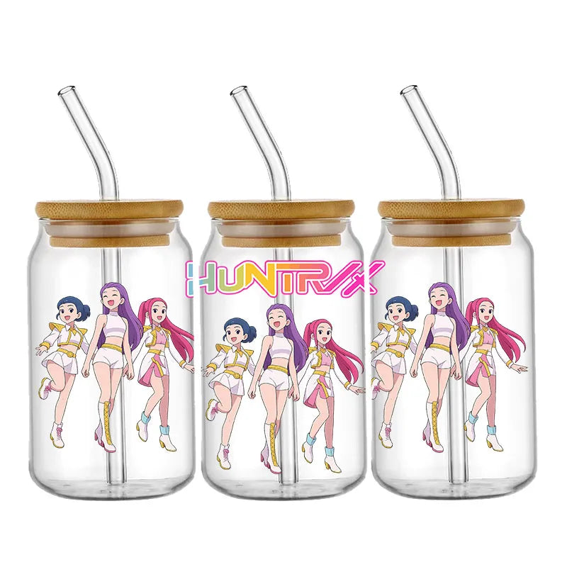 Demon Hunters Movie Kpop Lover Gift Anime Fan UV DTF Stickers Ready To Transfer Cup Wrap Custom DIY Craft For Libbey Can Glass