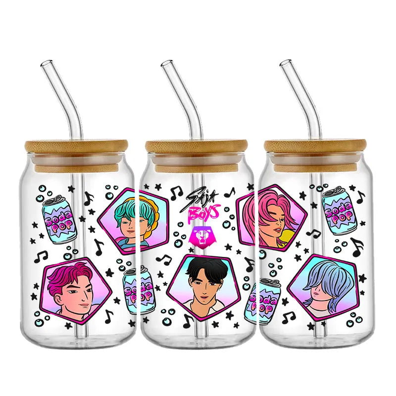 Demon Hunters Movie Kpop Lover Gift Anime Fan UV DTF Stickers Ready To Transfer Cup Wrap Custom DIY Craft For Libbey Can Glass