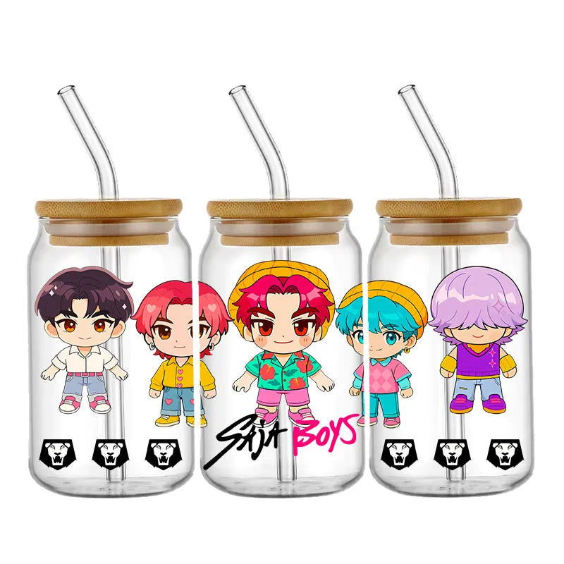 Demon Hunters Movie Kpop Lover Gift Anime Fan UV DTF Stickers Ready To Transfer Cup Wrap Custom DIY Craft For Libbey Can Glass