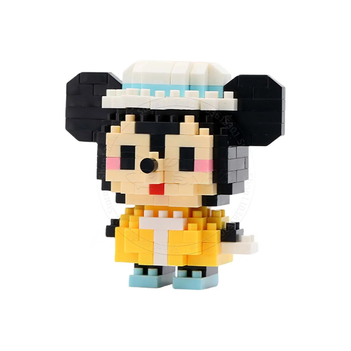 Stitch Disney Princess Elsa LinaBell Building Blocks Mickey Mouse Duck Mini Action Figures Blocks Assemble Toys Brick Kids Gifts