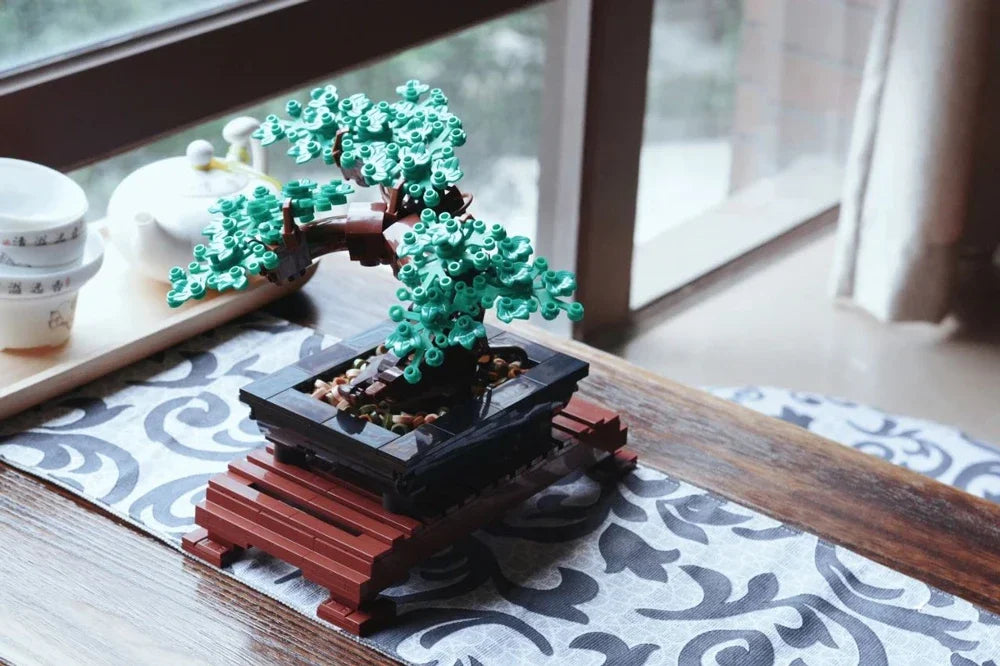 Disney Creative Fit Lego Bonsai Tree Flower Bouquet Building Blocks Model  Plant Potted Bricks Toys for Kids Gift