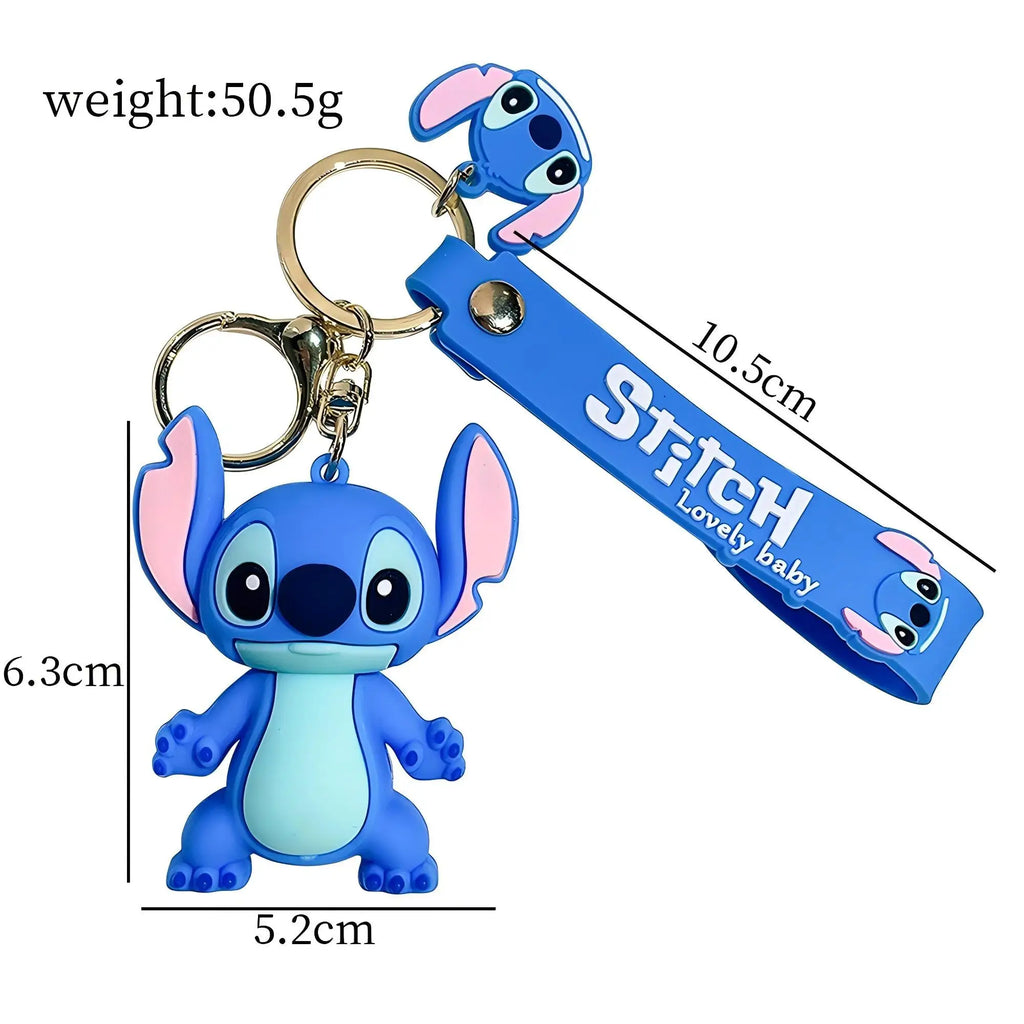 Lilo & Stitch Toys Keychian Anime Stitch Pendant Keychain Sweet Pink Angel Keychians Women Car Keyring Girl Birthday Gift